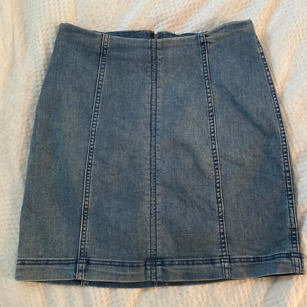 Free People Jean Mini Skirt